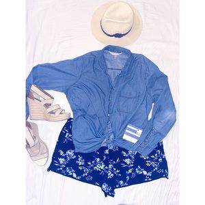 Gap Floral Shorts XXL Blue